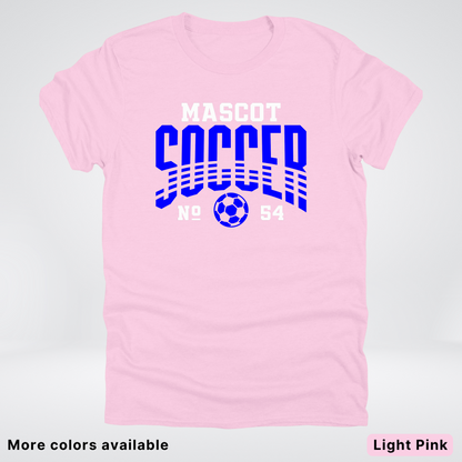 Custom Mascot & Number – Blue Design 02 - Soccer T-Shirt