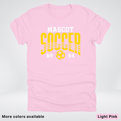 Custom Mascot & Number – Gold Design 04 - Soccer T-Shirt