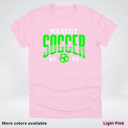 Custom Mascot & Number – Green Design 08 - Soccer T-Shirt