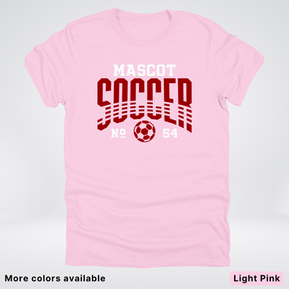 Custom Mascot & Number – Maroon Design 11 - Soccer T-Shirt