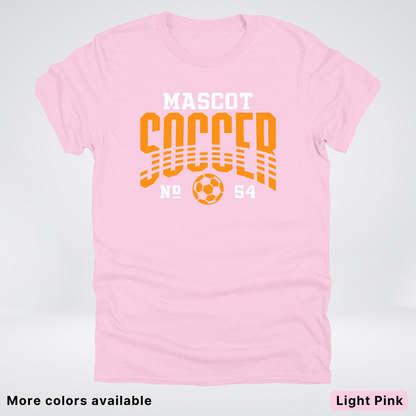 Custom Mascot & Number – Orange Design 07 - Soccer T-Shirt