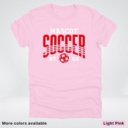 Custom Mascot & Number – Red Design 05 - Soccer T-Shirt