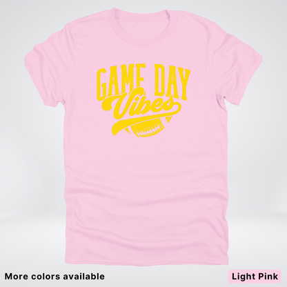 Game Day Vibes - Gold Design - Football T-Shirt