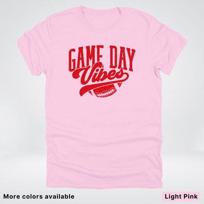 Game Day Vibes - Red Design - Football T-Shirt