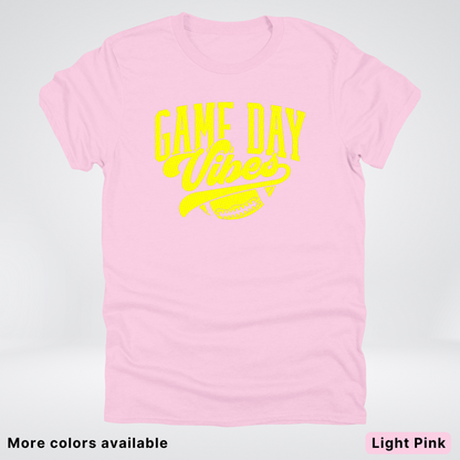 Game Day Vibes - Yellow Design - Football T-Shirt
