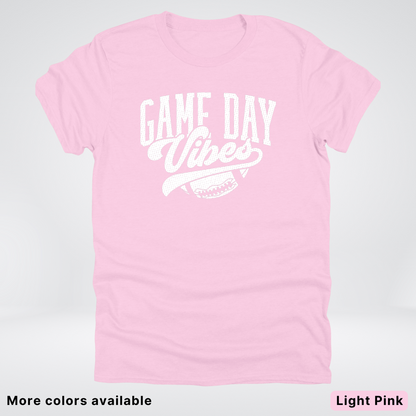 Game Day Vibes - White Design 2 - Football T-Shirt