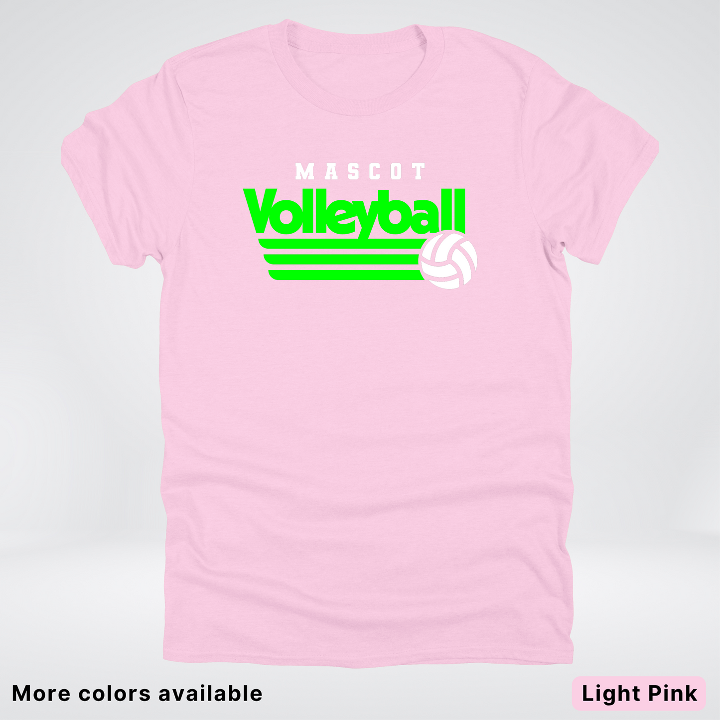 Custom Mascot - Green - Volleyball Design 55 - T-Shirt