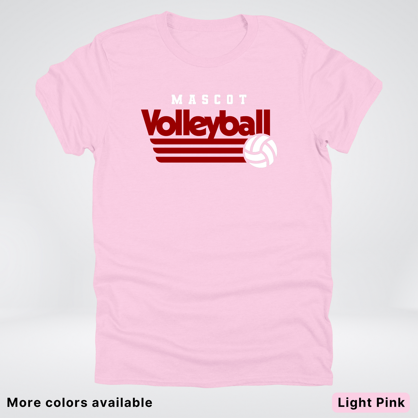 Custom Mascot - Maroon - Volleyball Design 58 - T-Shirt