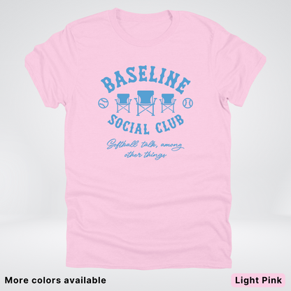 Baseline Social Club Softball – Light Blue Design - T-Shirt