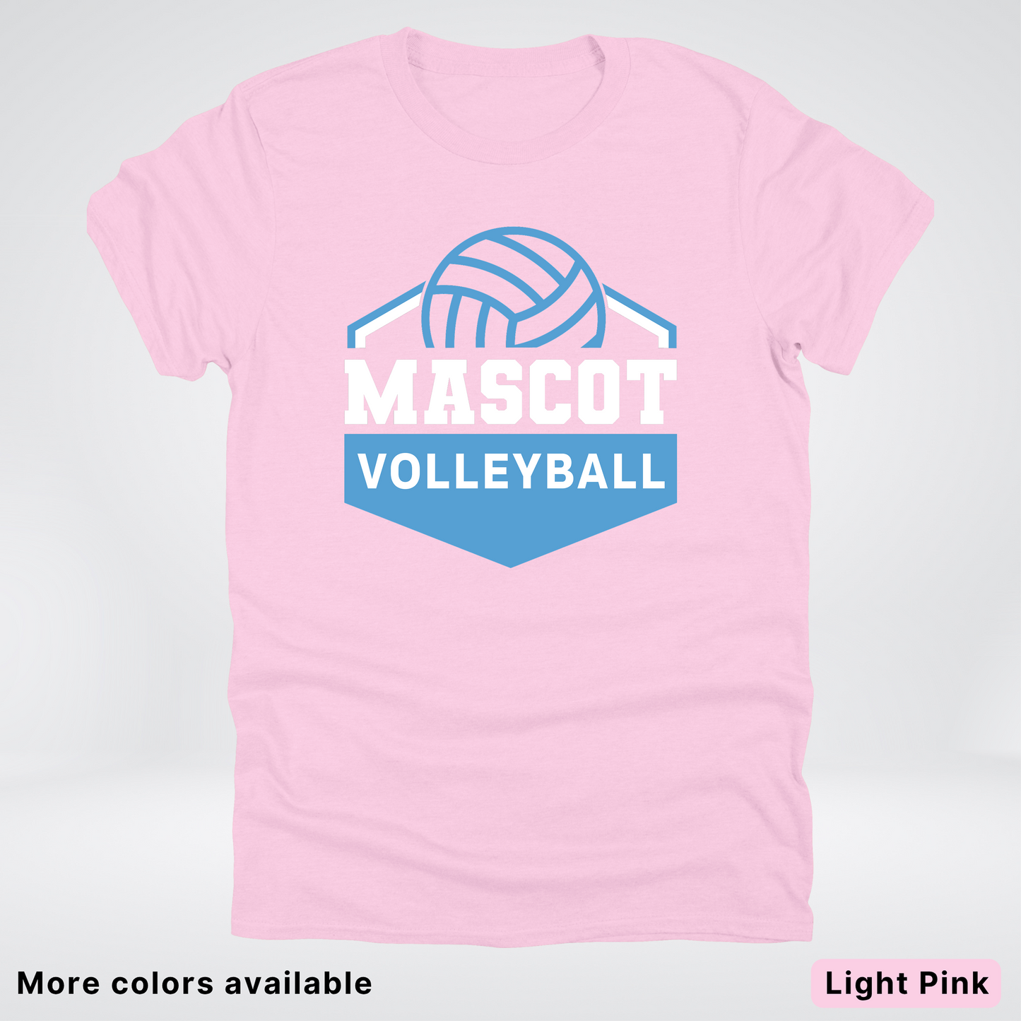 Custom Mascot – Light Blue - Volleyball Design 68 - T-Shirt