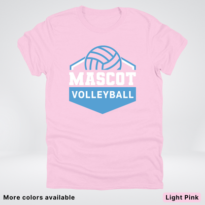 Custom Mascot – Light Blue - Volleyball Design 68 - T-Shirt