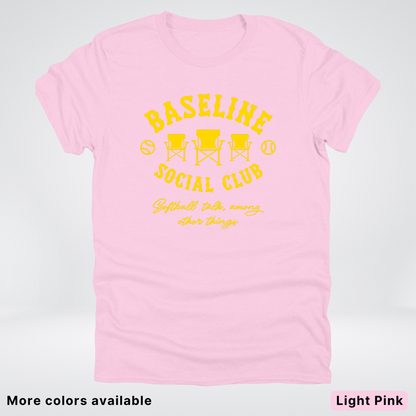 Baseline Social Club Softball – Gold Design - T-Shirt