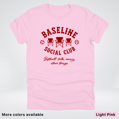 Baseline Social Club Softball – Maroon Design - T-Shirt