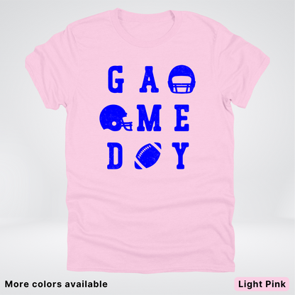 Game Day Football 3 x 3 - Blue Design - T-Shirt