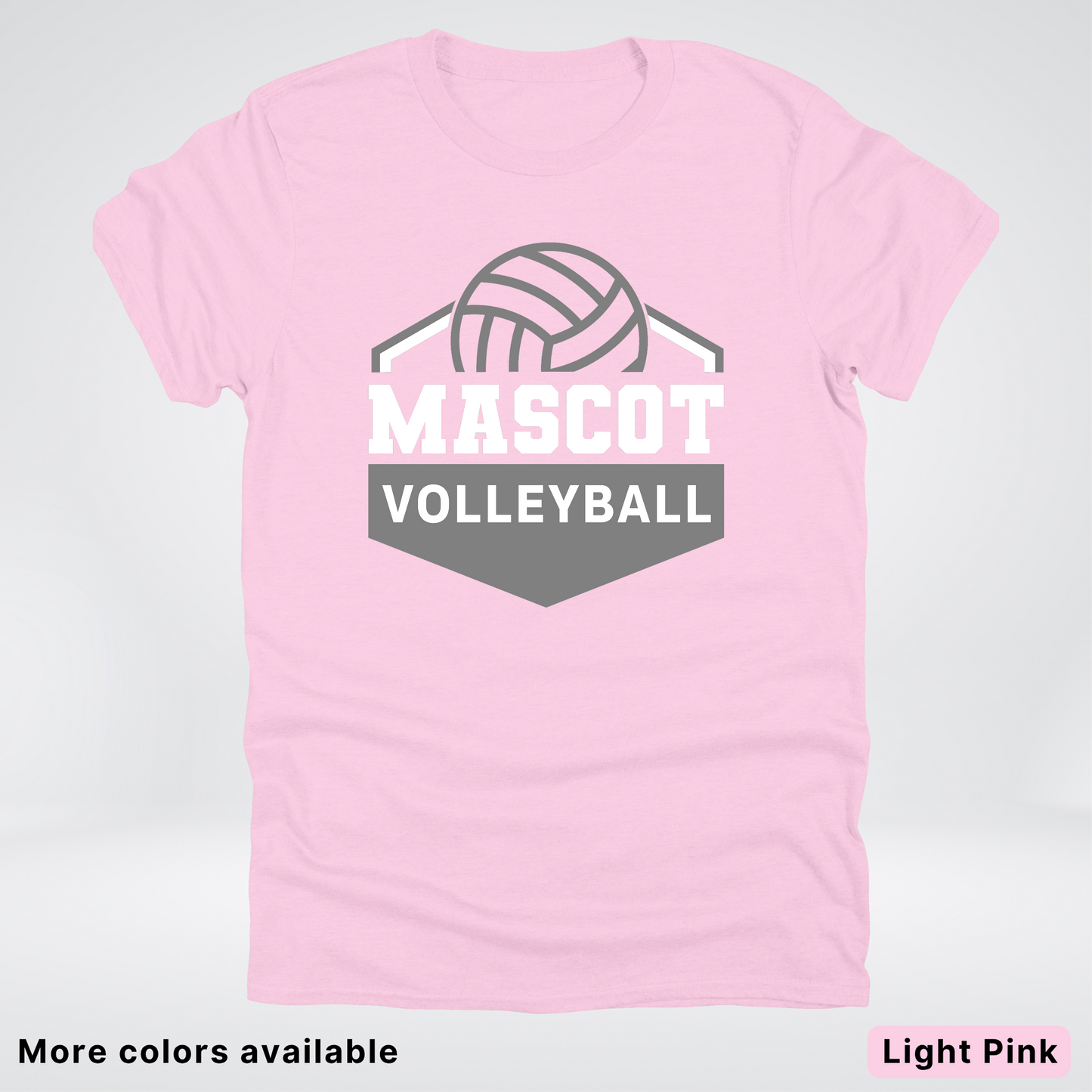 Custom Mascot - Gray - Volleyball Design 61 - T-Shirt