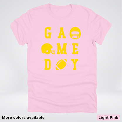 Game Day Football 3 x 3 - Gold Design - T-Shirt