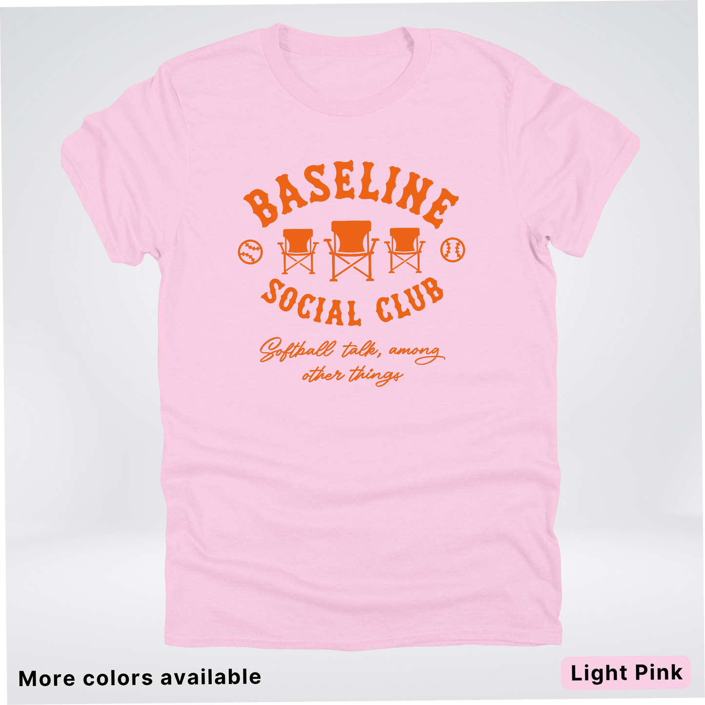 Baseline Social Club Softball – Orange Design - T-Shirt