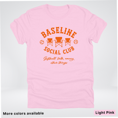 Baseline Social Club Softball – Orange Design - T-Shirt