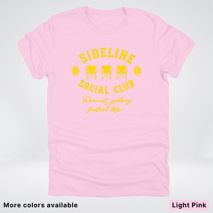 Sideline Social Club Peanut Gallery Football Life - Gold Design - T-Shirt