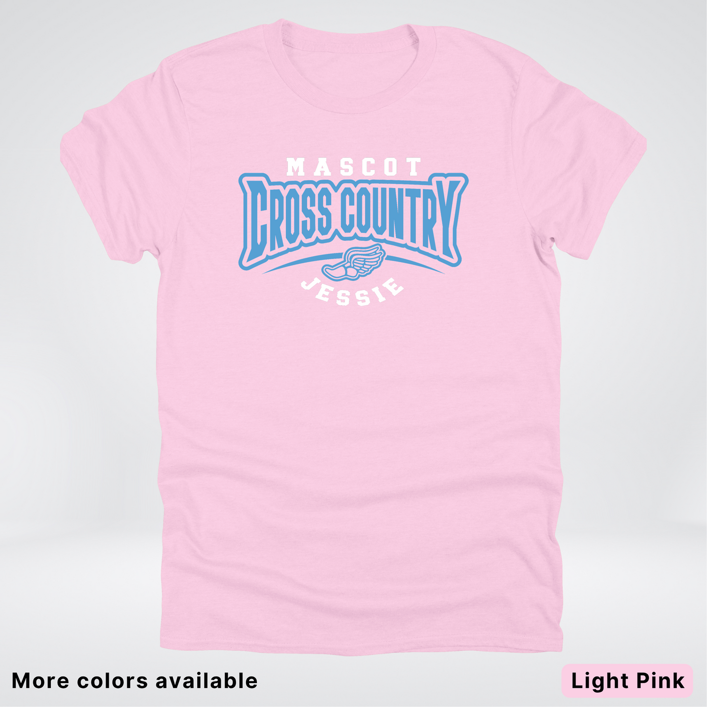 Custom Mascot & Name – Light Blue Design – Cross Country 11 - T-Shirt