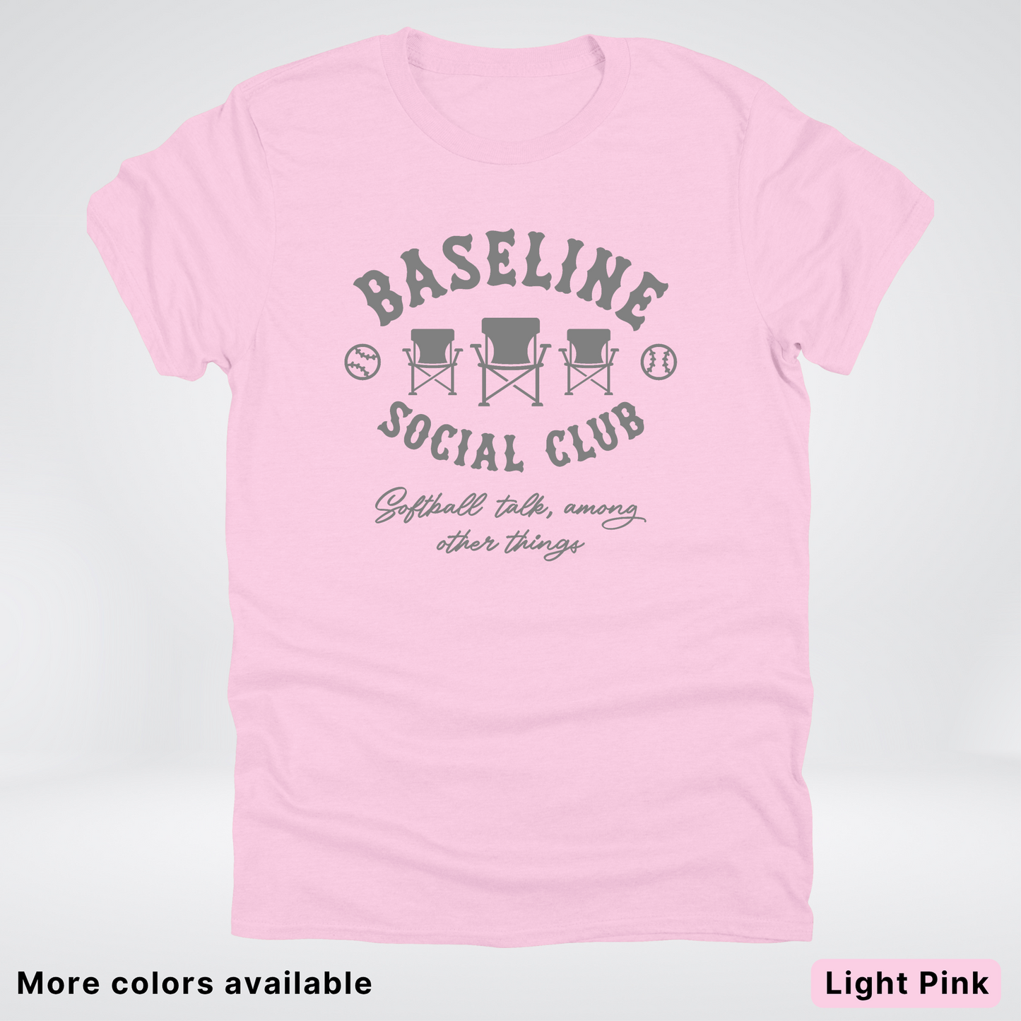 Baseline Social Club Softball – Gray Design - T-Shirt