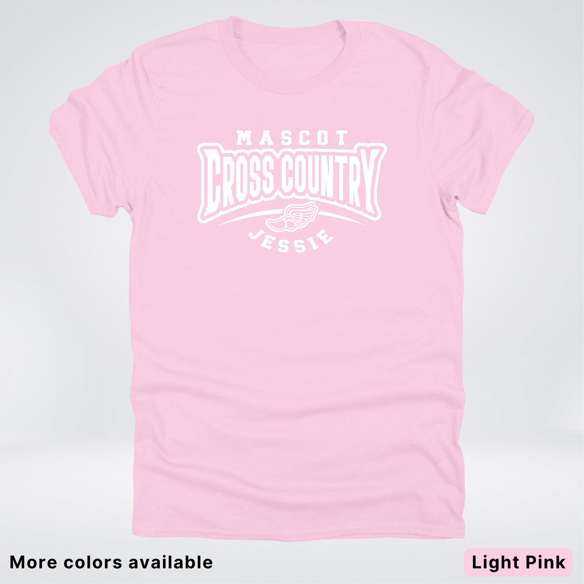Custom Mascot & Name – White Design – Cross Country 02 - T-Shirt