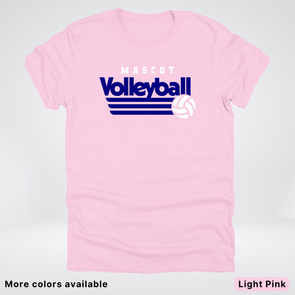 Custom Mascot - Navy - Volleyball Design 56 - T-Shirt