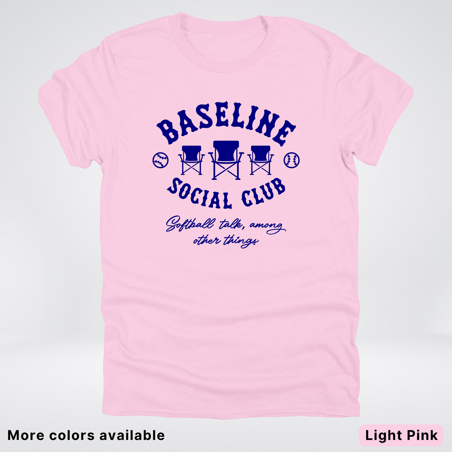 Baseline Social Club Softball – Navy Design - T-Shirt