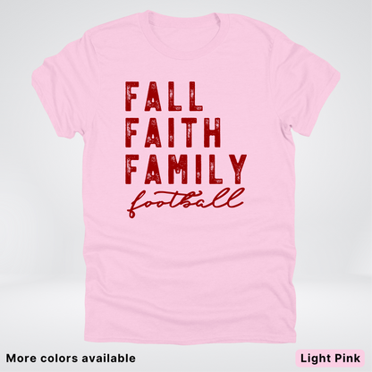 Fall Faith Family – Maroon Design - Football - T-Shirt