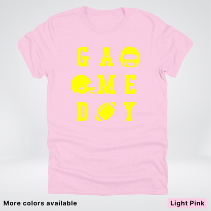 Game Day Football 3 x 3 - Yellow Design - T-Shirt