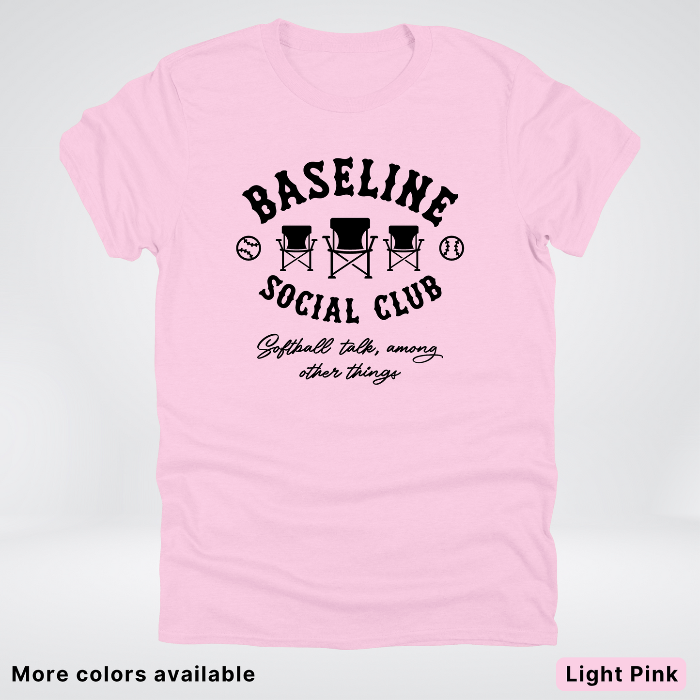 Baseline Social Club Softball – Black Design - T-Shirt