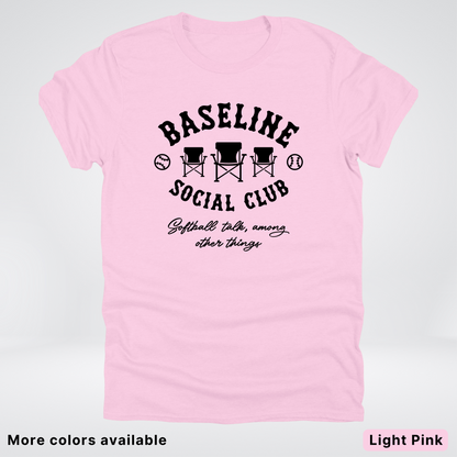 Baseline Social Club Softball – Black Design - T-Shirt