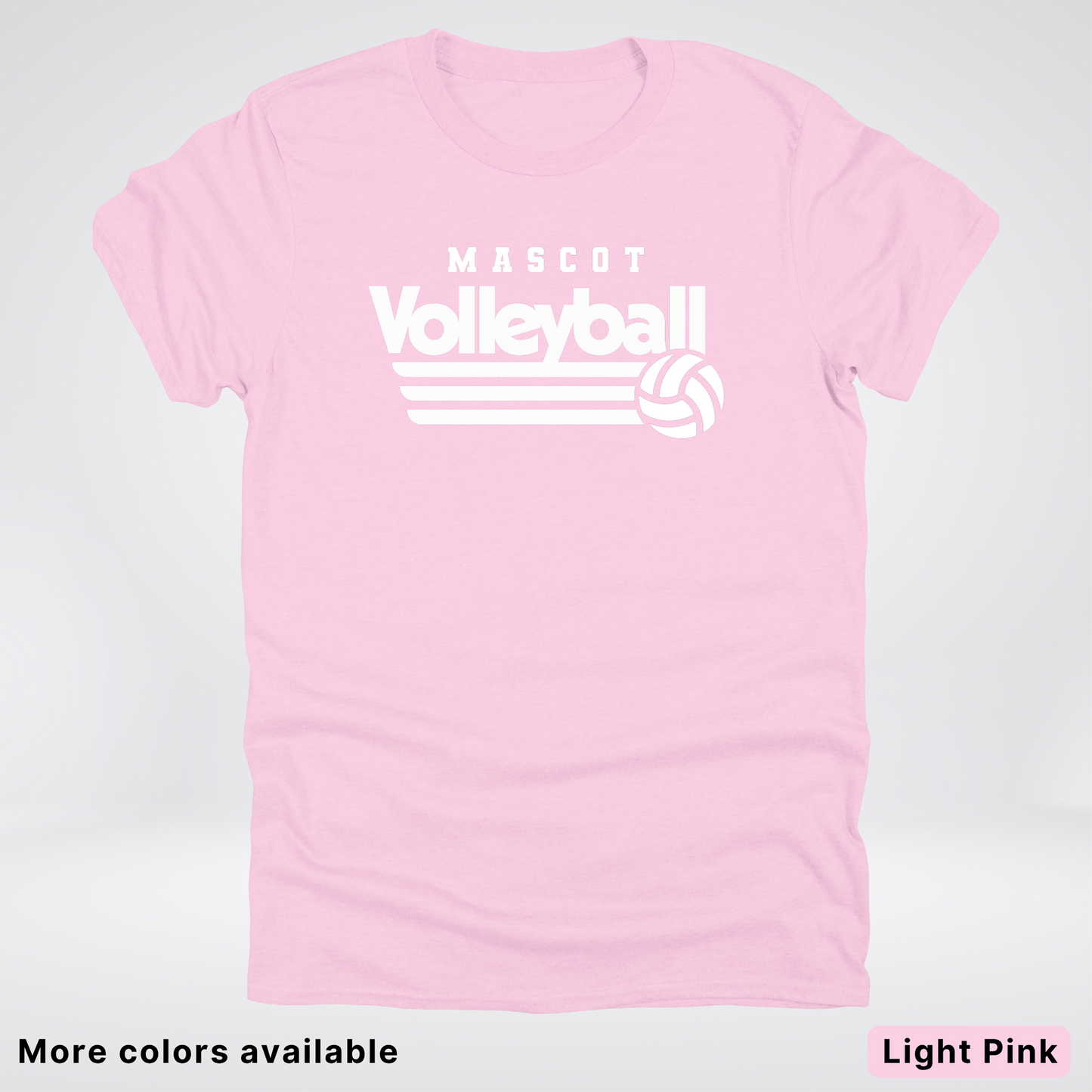 Custom Mascot - White - Volleyball Design 48 - T-Shirt