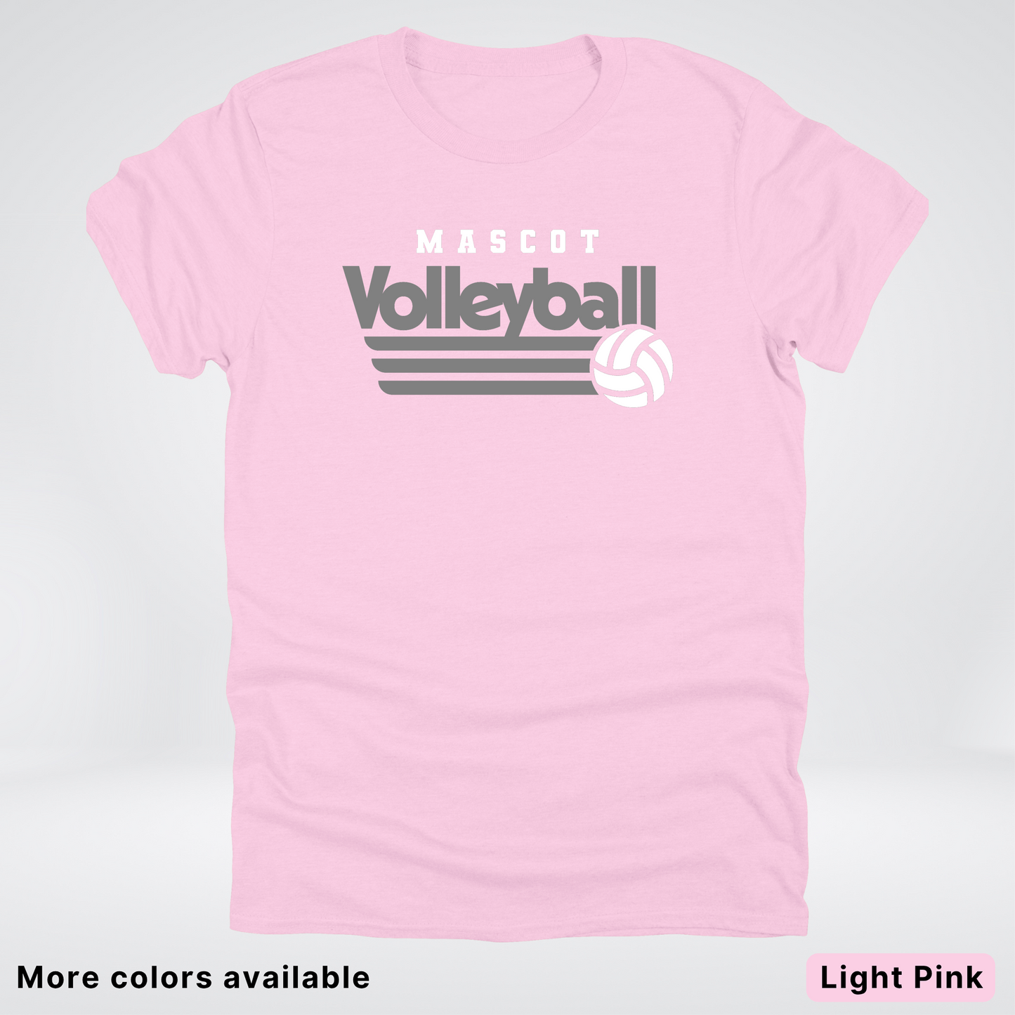Custom Mascot - Gray - Volleyball Design 49 - T-Shirt