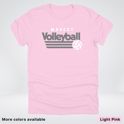 Custom Mascot - Gray - Volleyball Design 49 - T-Shirt