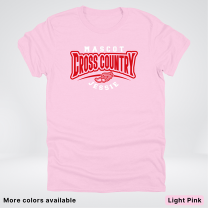 Custom Mascot & Name – Red Design – Cross Country 07 - T-Shirt