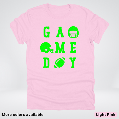 Game Day Football 3 x 3 - Green Design - T-Shirt
