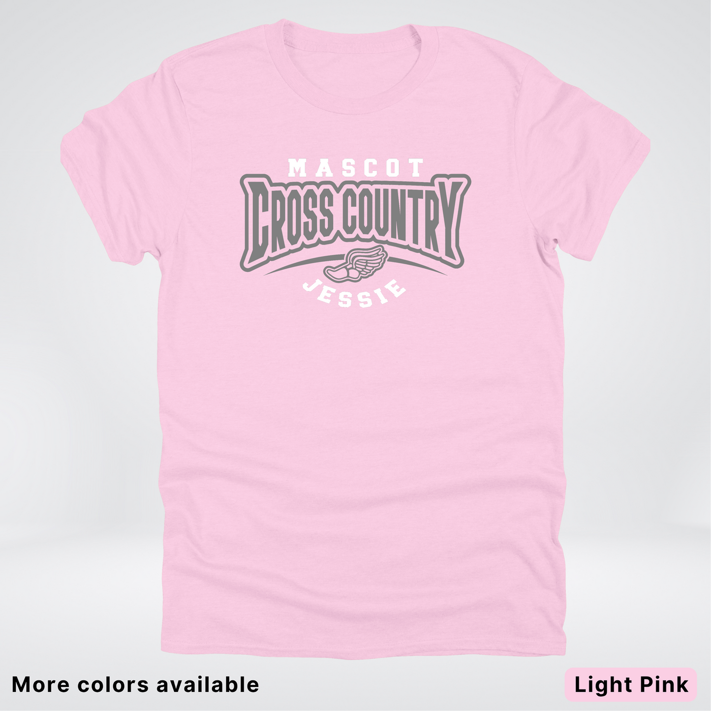 Custom Mascot & Name – Gray Design – Cross Country 04 - T-Shirt