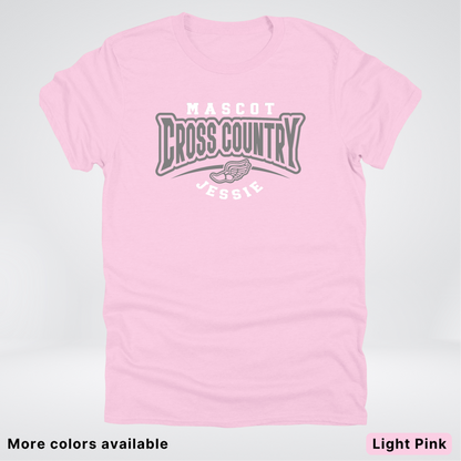 Custom Mascot & Name – Gray Design – Cross Country 04 - T-Shirt