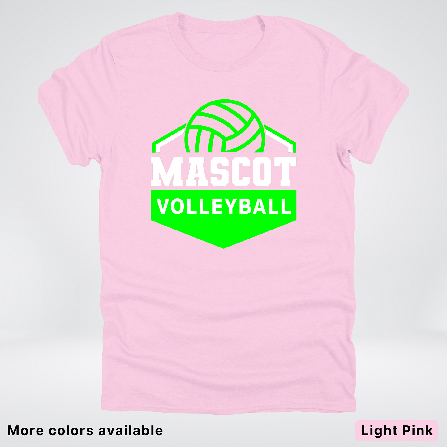 Custom Mascot - Green - Volleyball Design 71 - T-Shirt