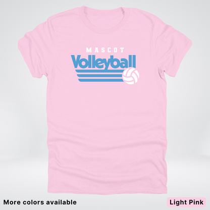 Custom Mascot – Light Blue - Volleyball Design 57 - T-Shirt