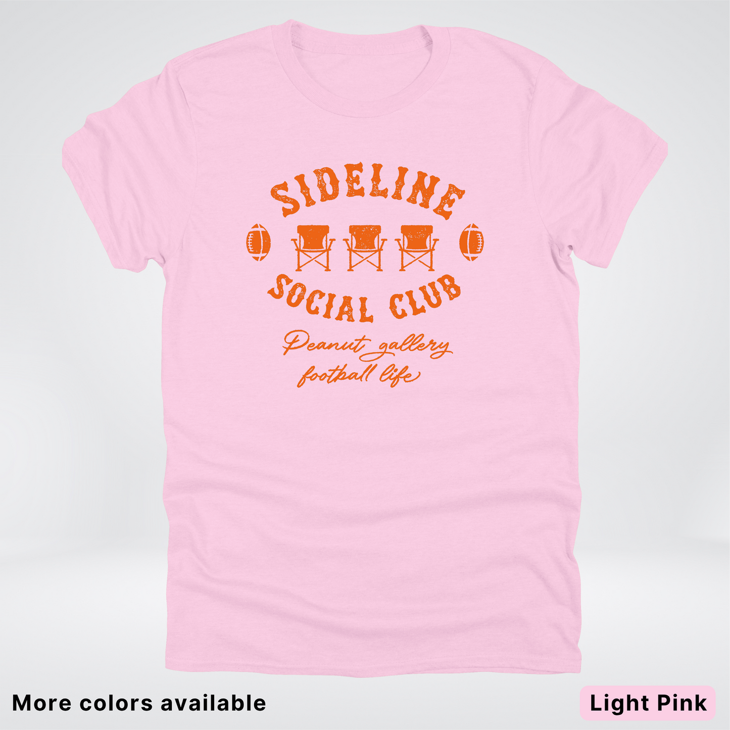 Sideline Social Club Peanut Gallery Football Life – Orange Design - T-Shirt