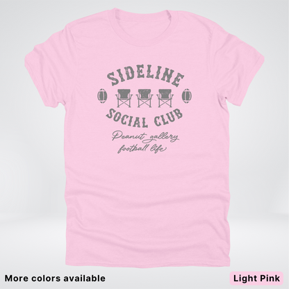 Sideline Social Club Peanut Gallery Football Life - Gray Design - T-Shirt