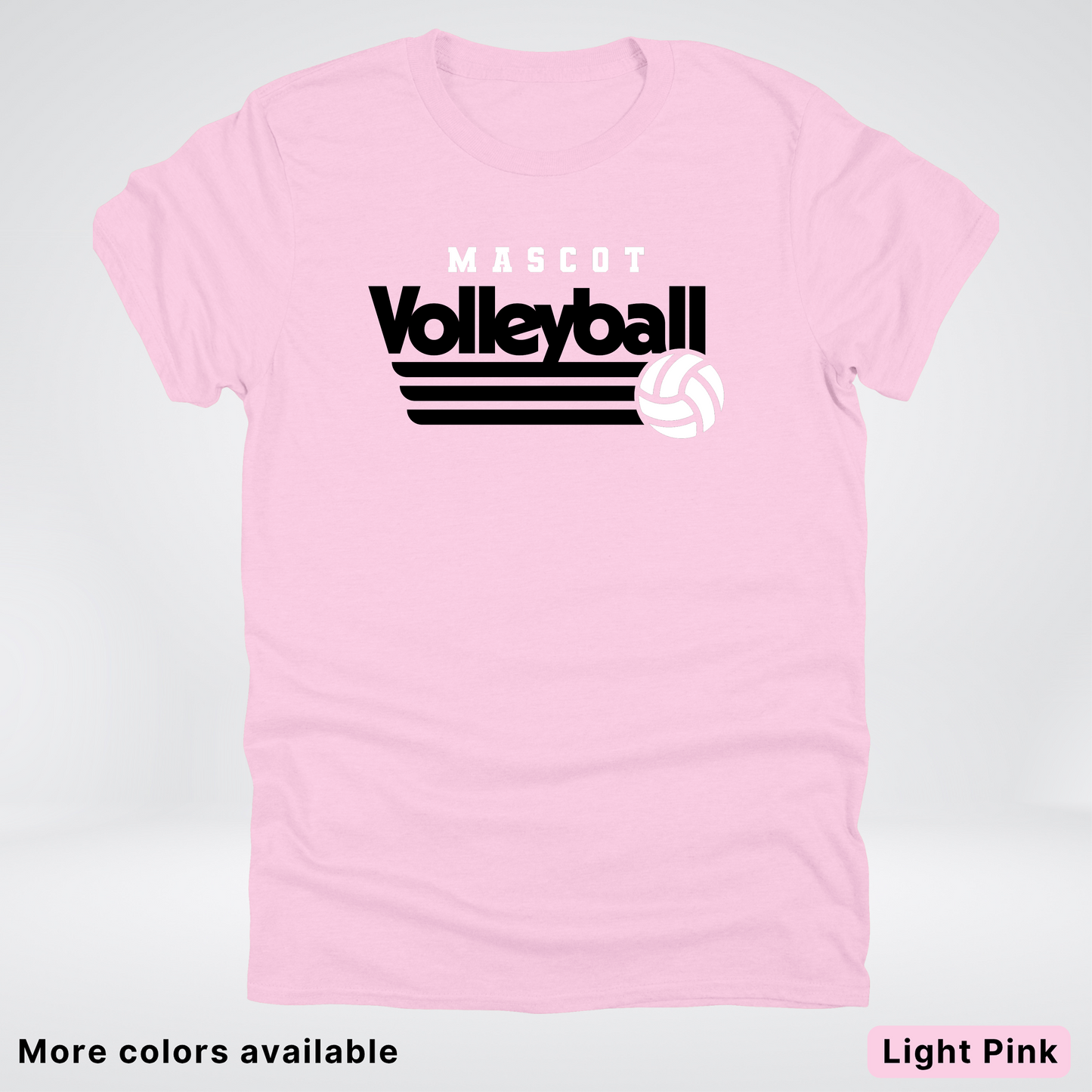 Custom Mascot - Black - Volleyball Design 50 - T-Shirt