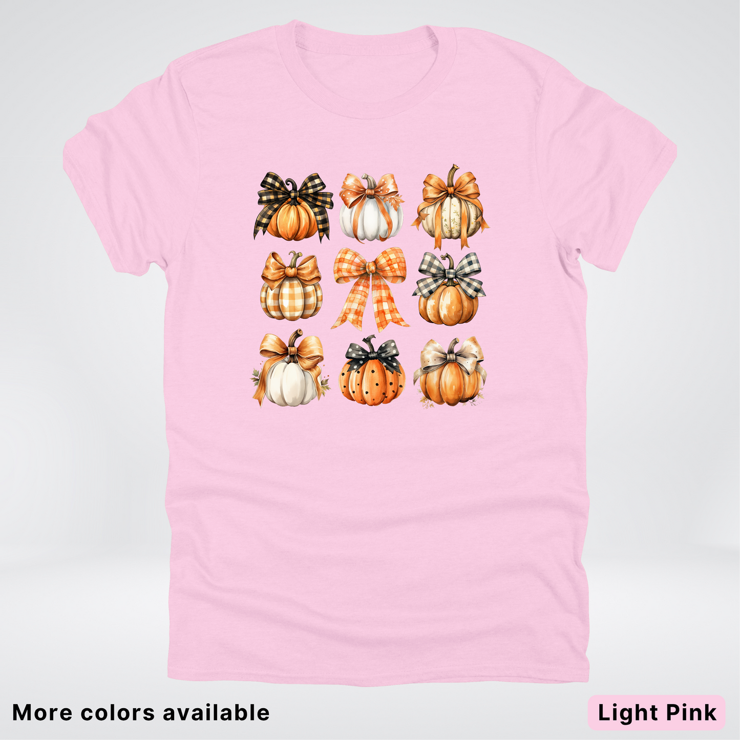 Flannel Bows & Pumpkin Coquette Fall Autumn - T-Shirt