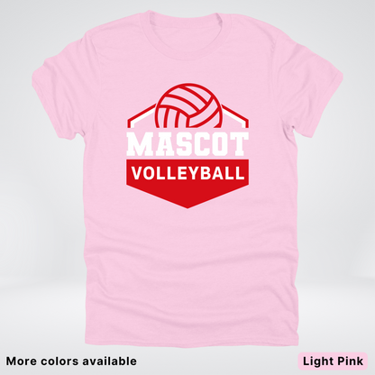 Custom Mascot - Red - Volleyball Design 65 - T-Shirt