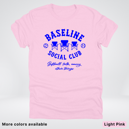 Baseline Social Club Softball – Blue Design - T-Shirt