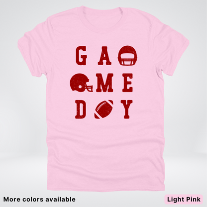 Game Day Football 3 x 3 – Maroon Design – T-Shirt