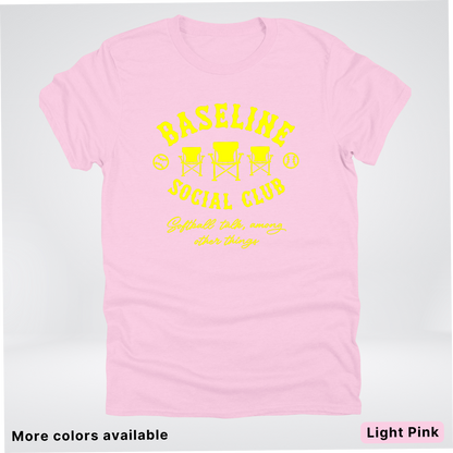 Baseline Social Club Softball – Yellow Design - T-Shirt