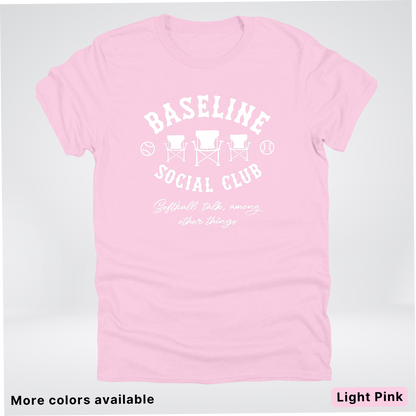 Baseline Social Club Softball – White Design – T-Shirt